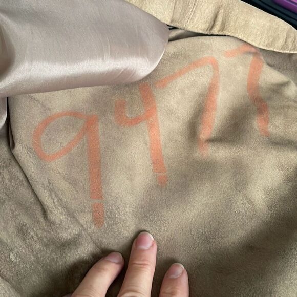 Genuine Suede Leather Maxi Skirt w Lace Hem 14 - Picture 7 of 15